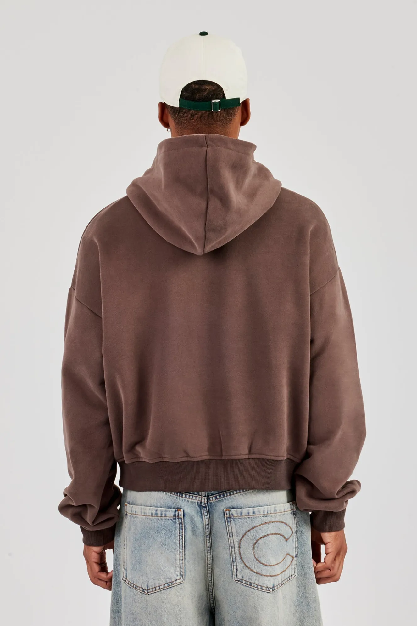 Mens Boxy Hoodie - Coffee