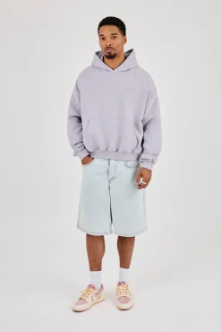 Mens Boxy Hoodie - Dusty Purple