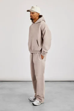 Mens Boxy Hoodie & Relaxed Jogger - Stone