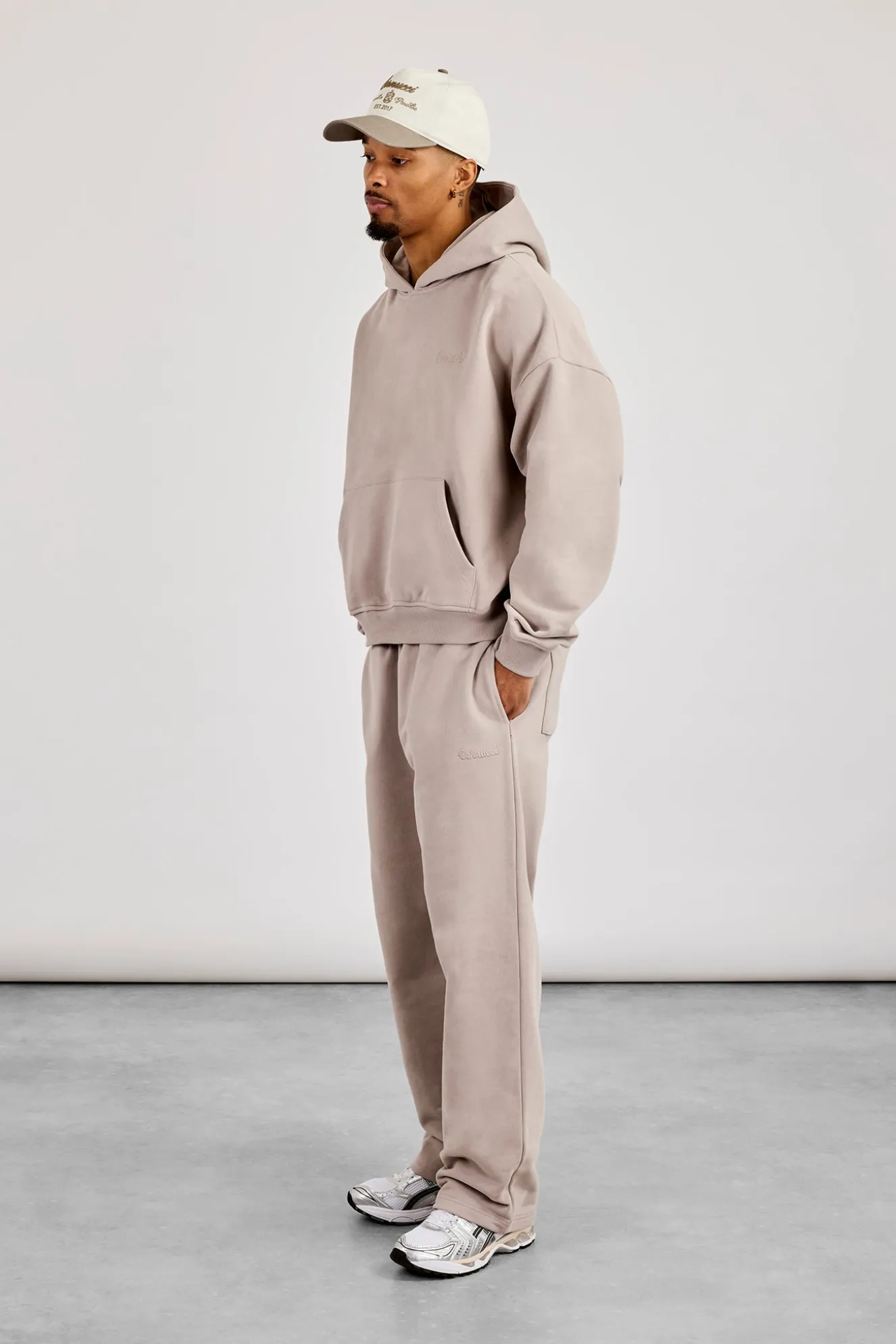 Mens Boxy Hoodie & Relaxed Jogger - Stone