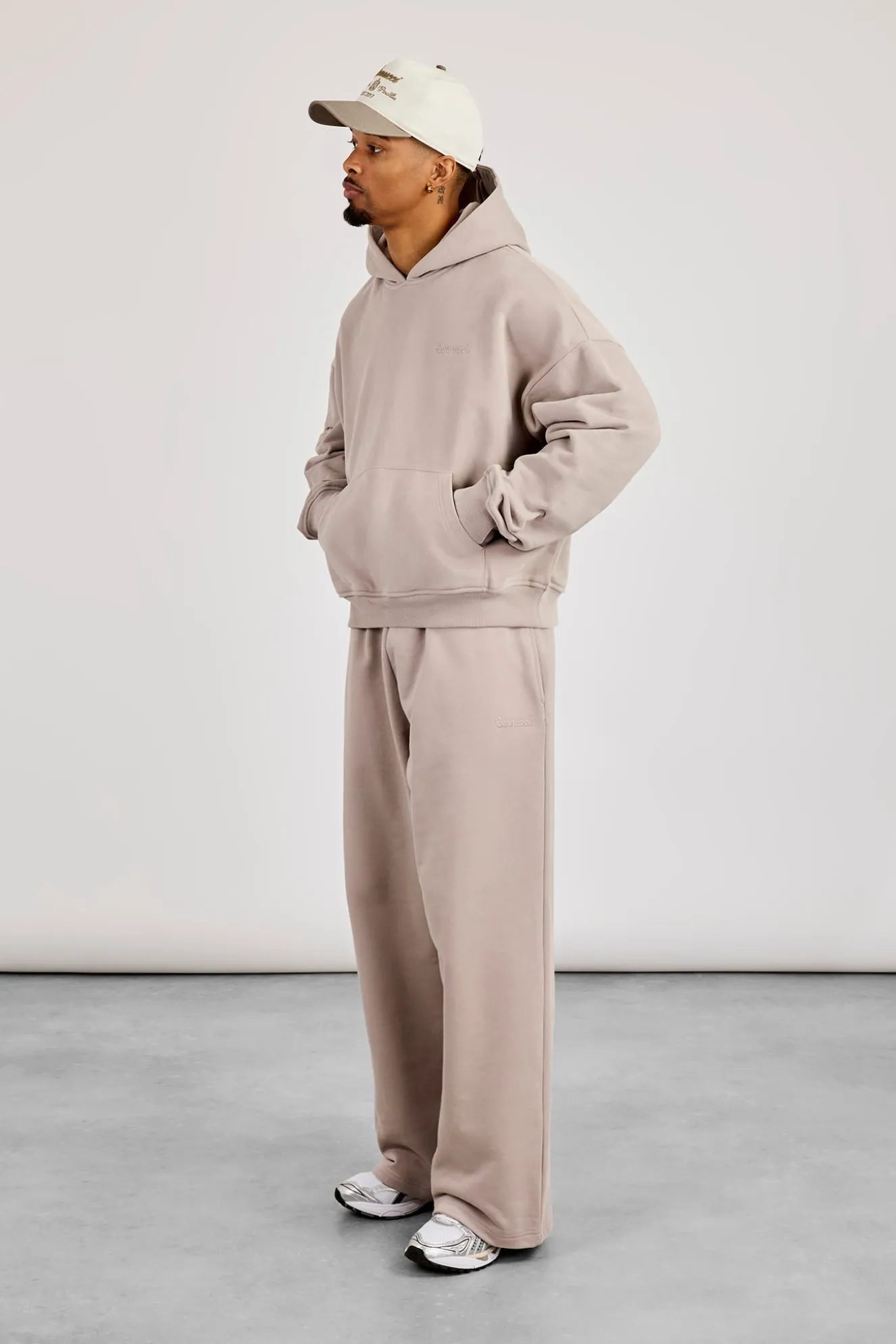 Mens Boxy Hoodie & Relaxed Jogger - Stone
