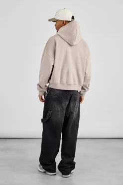 Mens Boxy Hoodie - Stone
