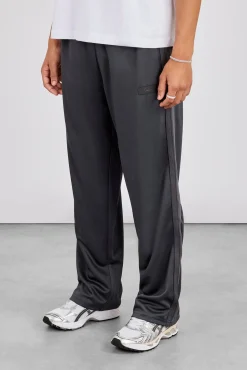 Mens Relaxed Poly Smooth Taping Track Pant - Charcoal