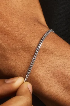 Micro Cuban Bracelet 2.5mm & Micro Cuban Chain 3mm - White