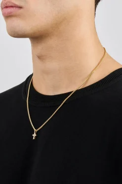Micro Iced Cross Cuban Necklace - 10mm - Gold