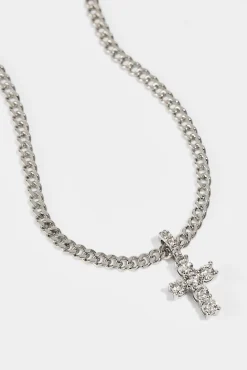 Micro Iced Cross Cuban Necklace - 10mm