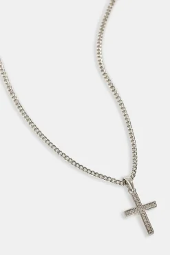 Micro Iced Cross Necklace - 15mm