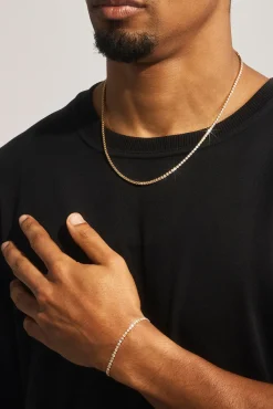 Micro Tennis Bracelet & Chain - 2.5mm - Gold