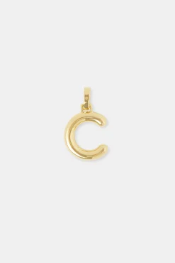 Mini Polished Balloon Letter Pendant - 20m - Gold