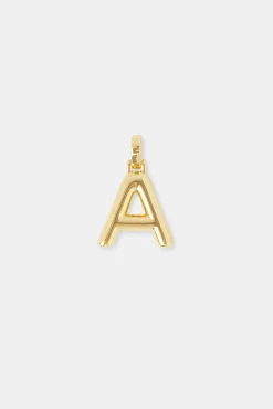 Mini Polished Balloon Letter Pendant - 20m - Gold