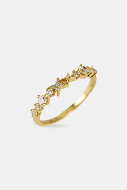 Mixed Shape Star Ring - 3mm - Gold