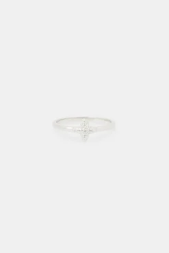 8mm Iced Pave Motif Ring - White