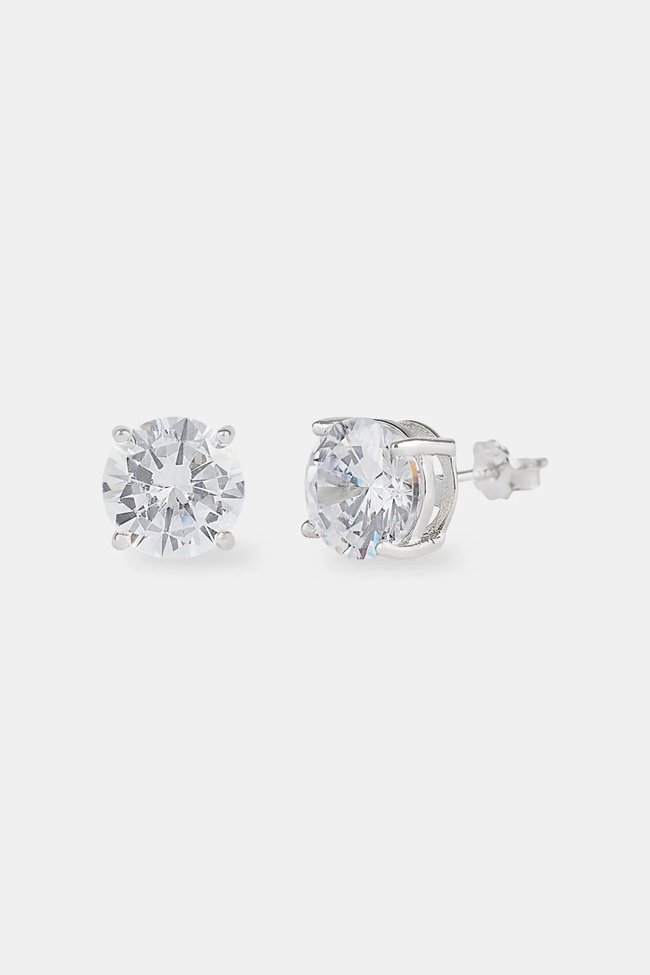 8mm Round Cut Stud Earrings