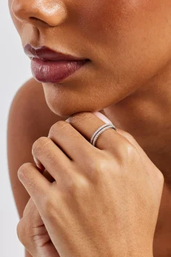 Moissanite Double Row Ring - 5mm