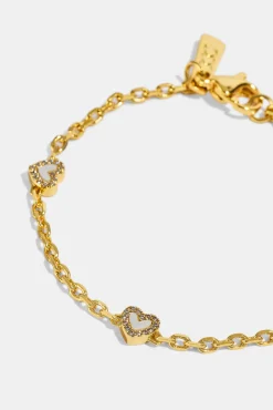 Mother Of Pearl Heart Bracelet - Gold