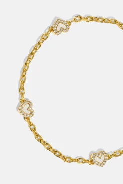 Mother Of Pearl Heart Bracelet - Gold