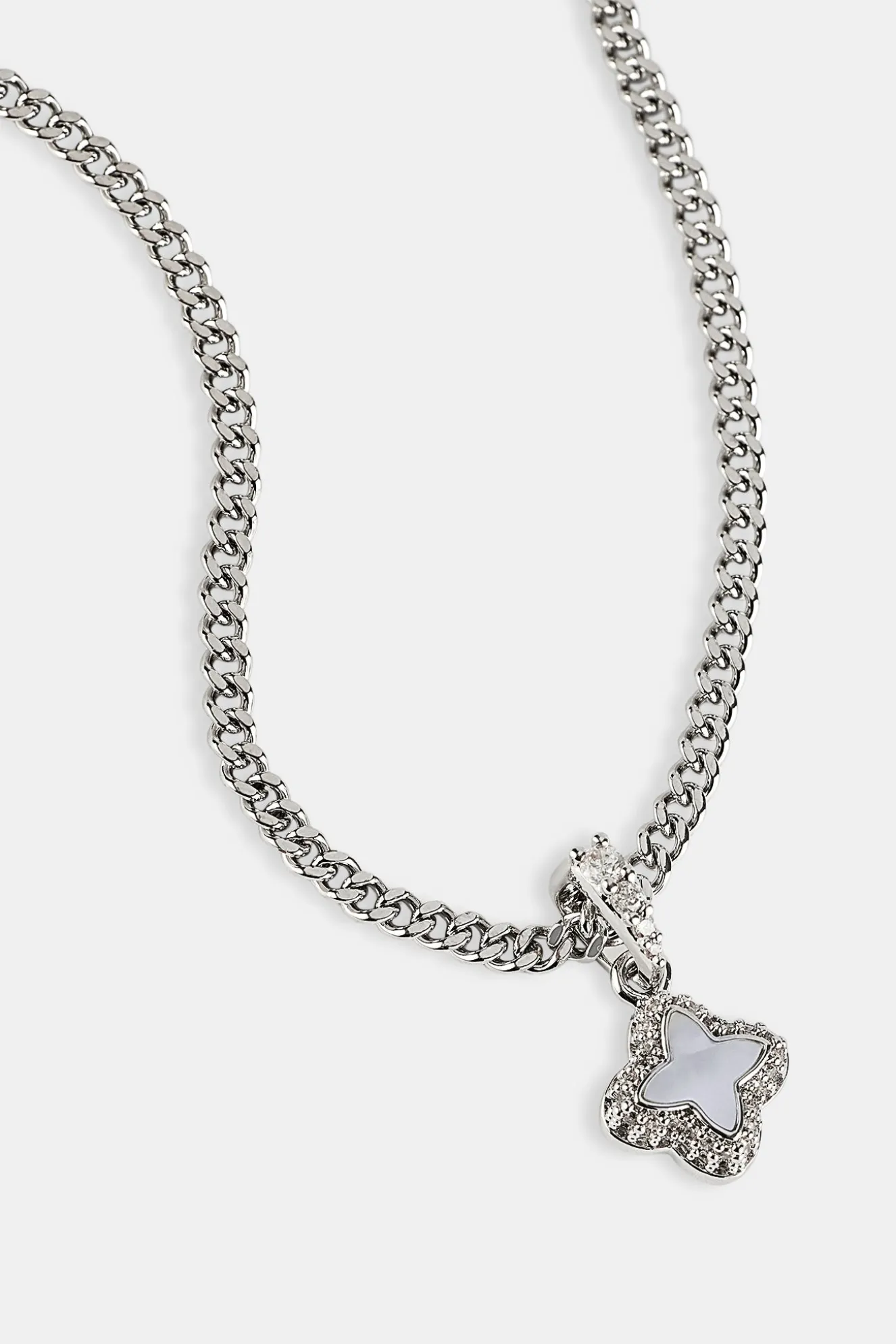 Mother of Pearl Motif Cuban Necklace - 10mm