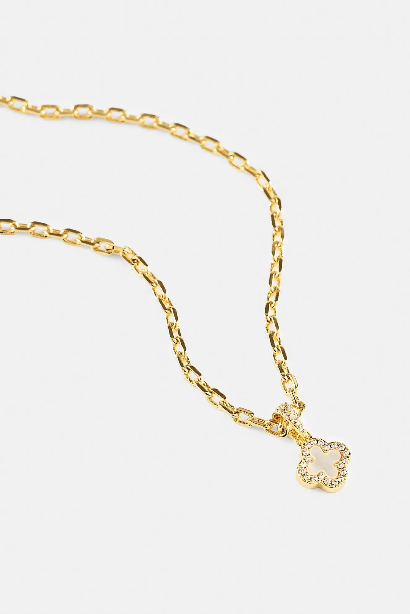 Mother Of Pearl Motif Rolo Necklace - 8mm