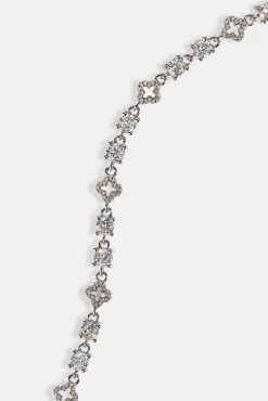 Motif & Circle CZ Multigem Chain - 6mm - White