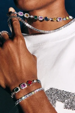 Multi Gemstone Motif Bracelet - 10mm