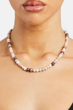 Multi Pink Bead Freshwater Pearl Necklace - 6mm