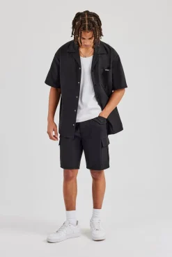 Nylon Cargo Shirt - Black