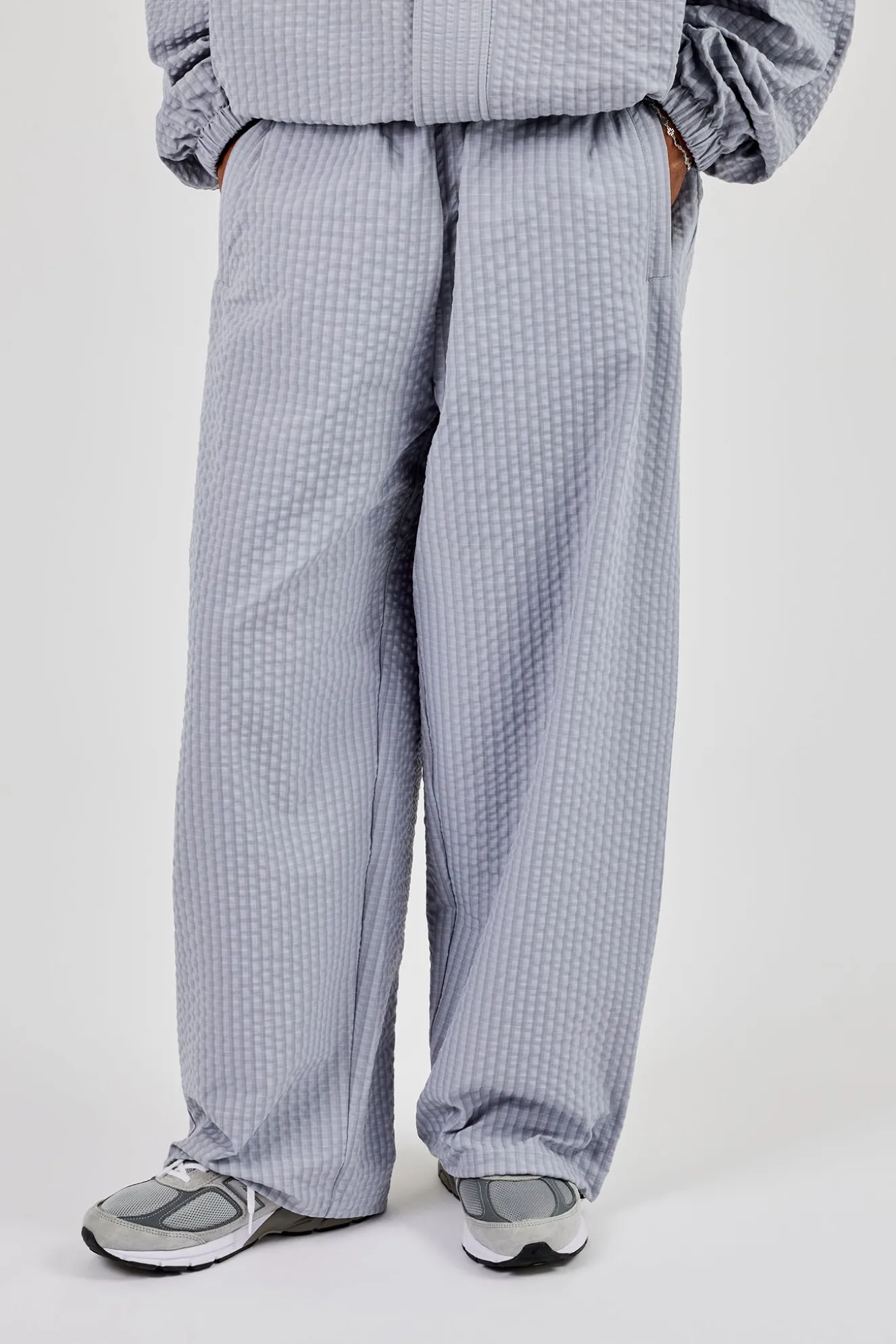 Nylon Check Trouser - Light Grey