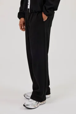 Ottoman Rib Relaxed Jogger - Black