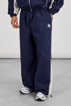 Oversized Nylon Panelled Jogger - Navy