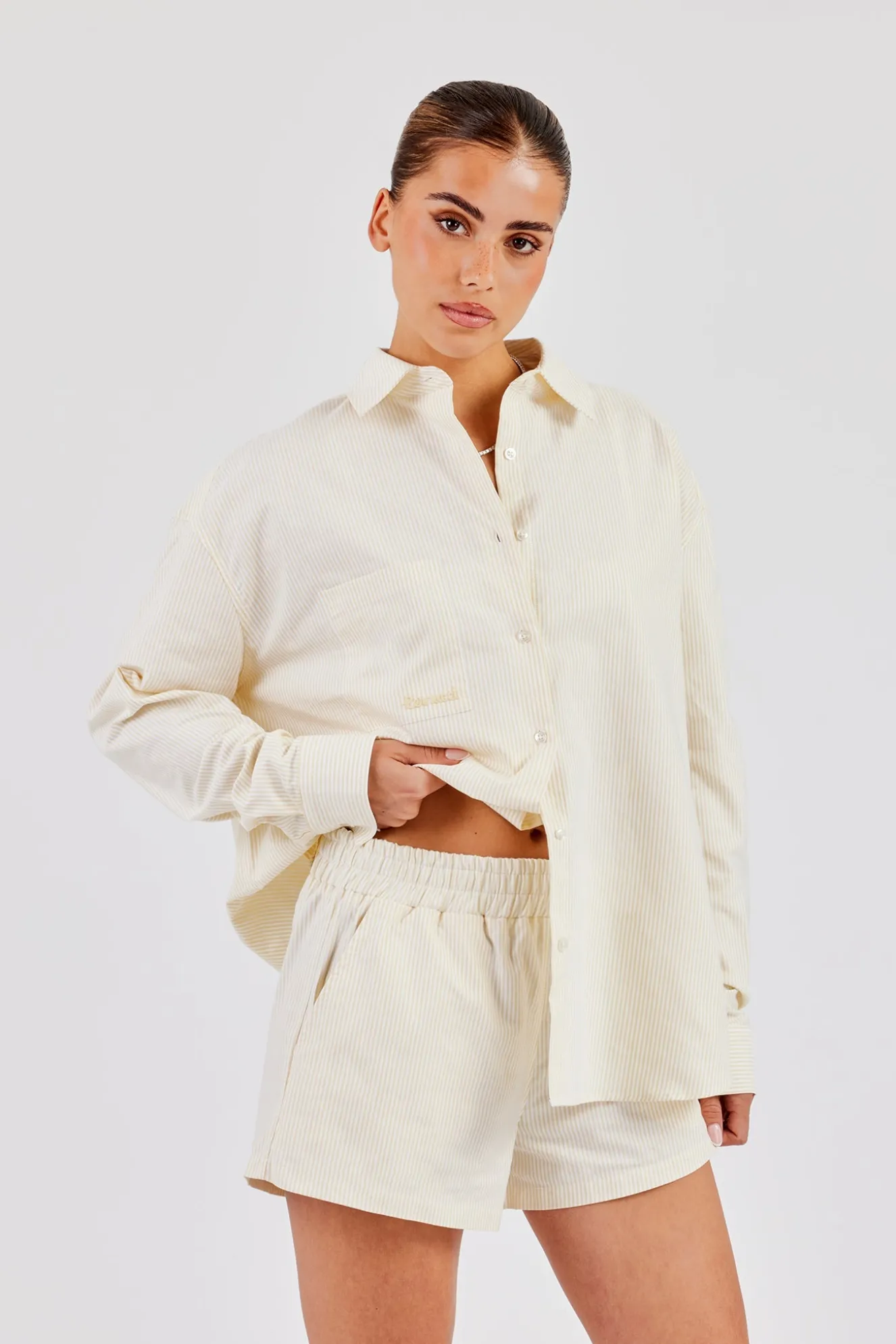 Oversized Stripe Shirt - Butter Yellow