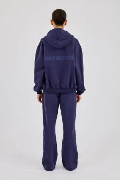Oversized Zip Through Hoodie & Jogger - Navy