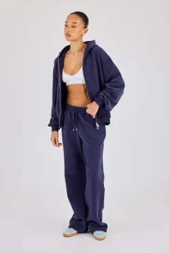 Oversized Zip Through Hoodie & Jogger - Navy