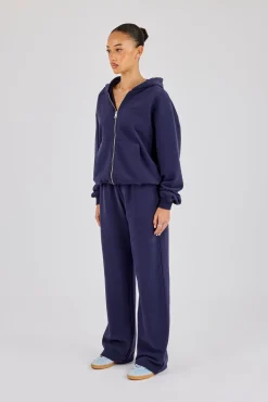 Oversized Zip Through Hoodie & Jogger - Navy
