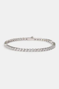 Pear Stone Tennis Bracelet - 3mm - White