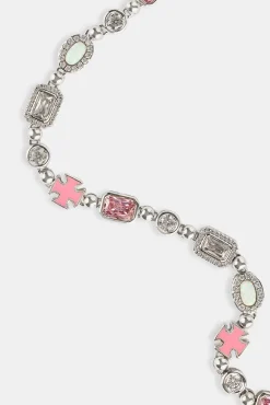 Pink & Clear Multi Gemstone Chain - 6mm
