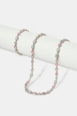 Pink & Clear Multi Gemstone Chain & Bracelet - 6mm