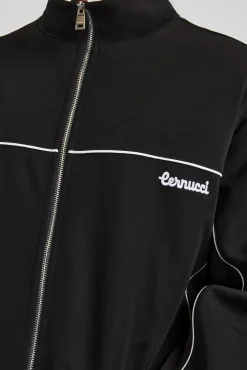 Piping Zip Through Jacket - Black