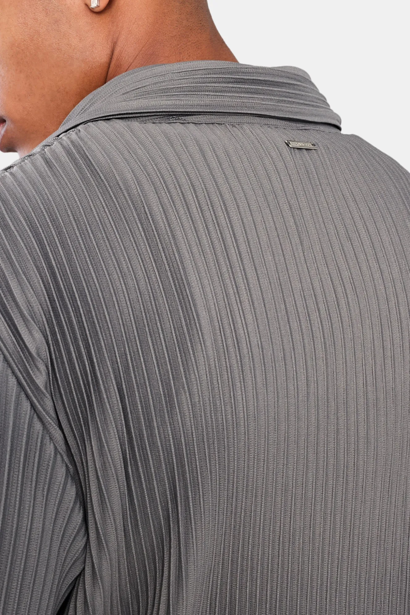 Pleated Utility Jacket - Dark Grey