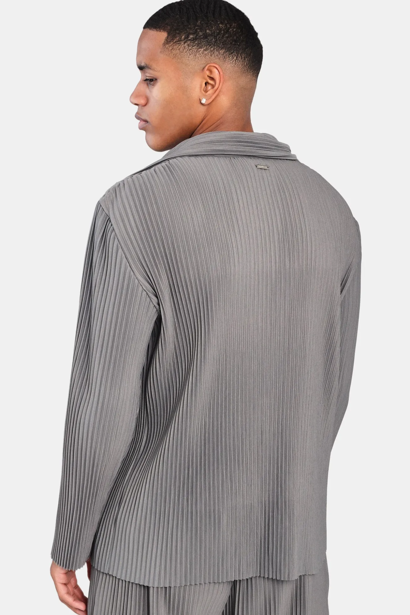 Pleated Utility Jacket - Dark Grey