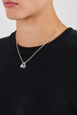 Polished Cross & Clear Gemstone Necklace - 10mm