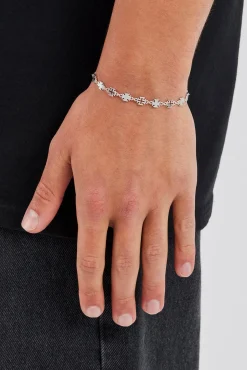 Polished Cross & Outline Connecting Bracelet - 6mm