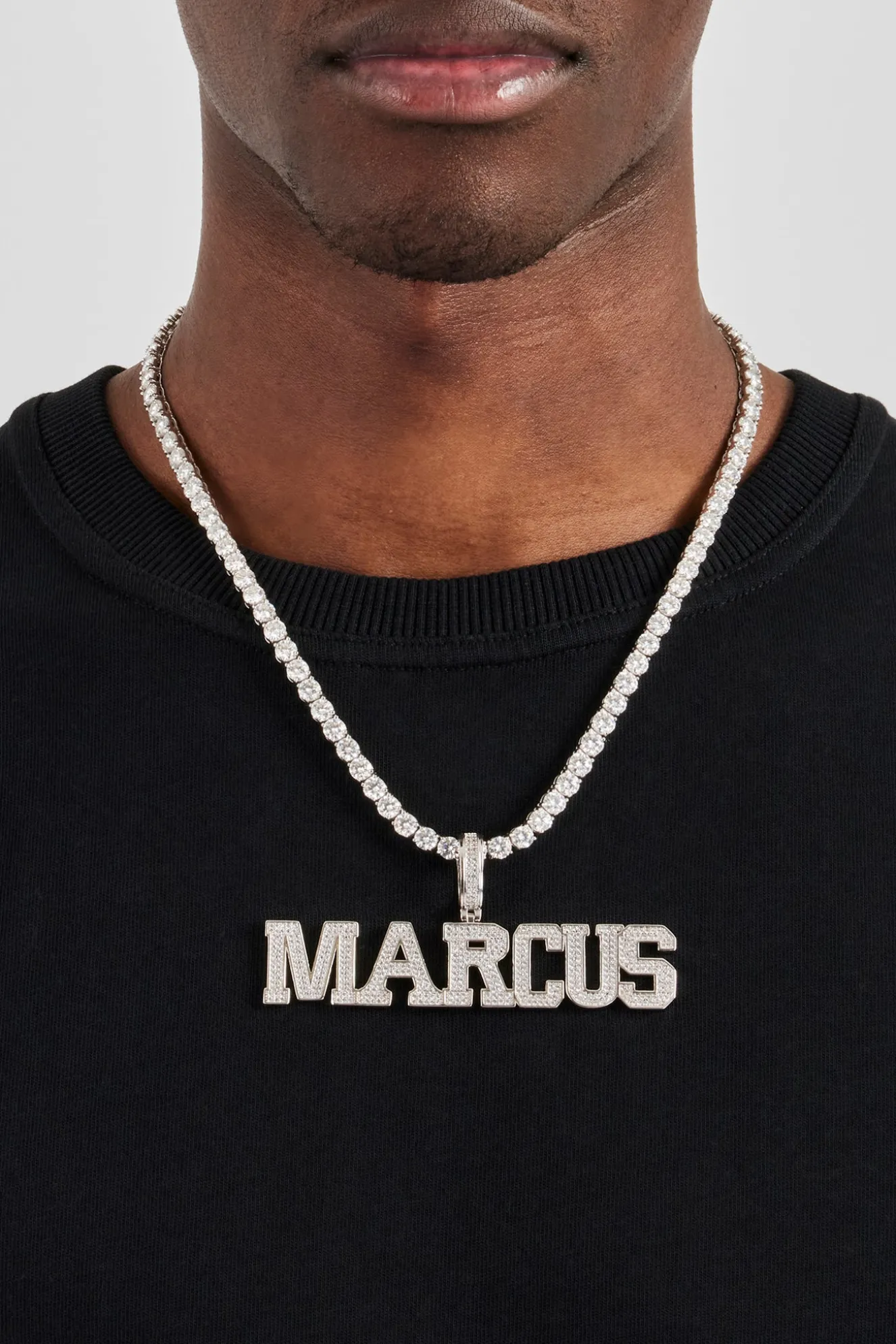 Polished Edge Iced Letter Pendant - 20mm