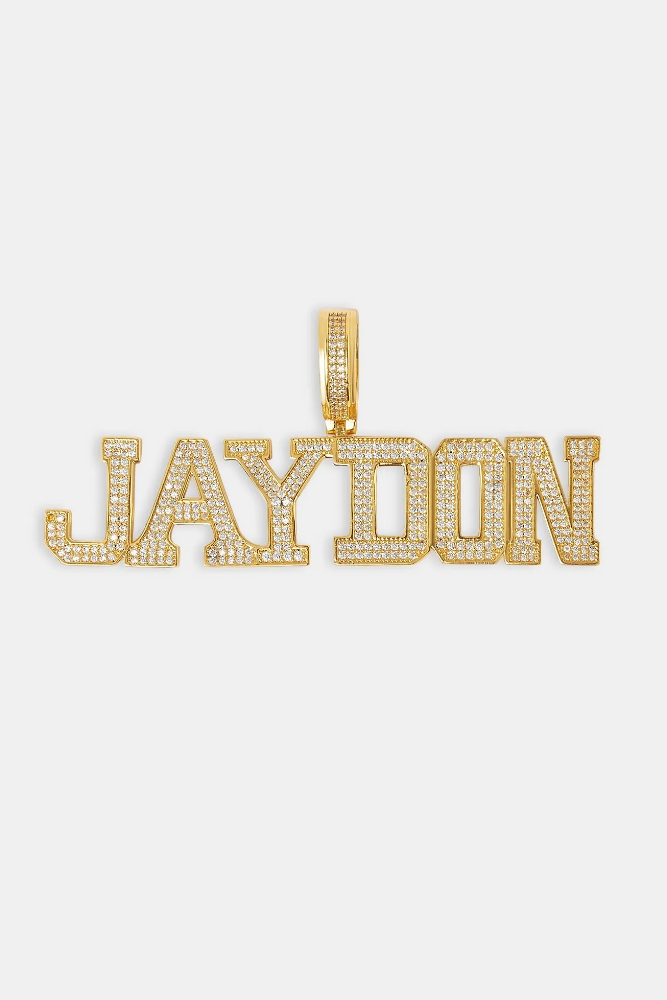 Polished Edge Iced Letter Pendant - 20mm - Gold