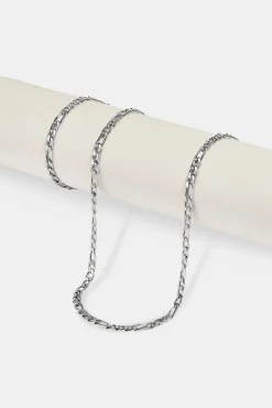 Polished Figaro Bracelet & Chain - 5mm - White