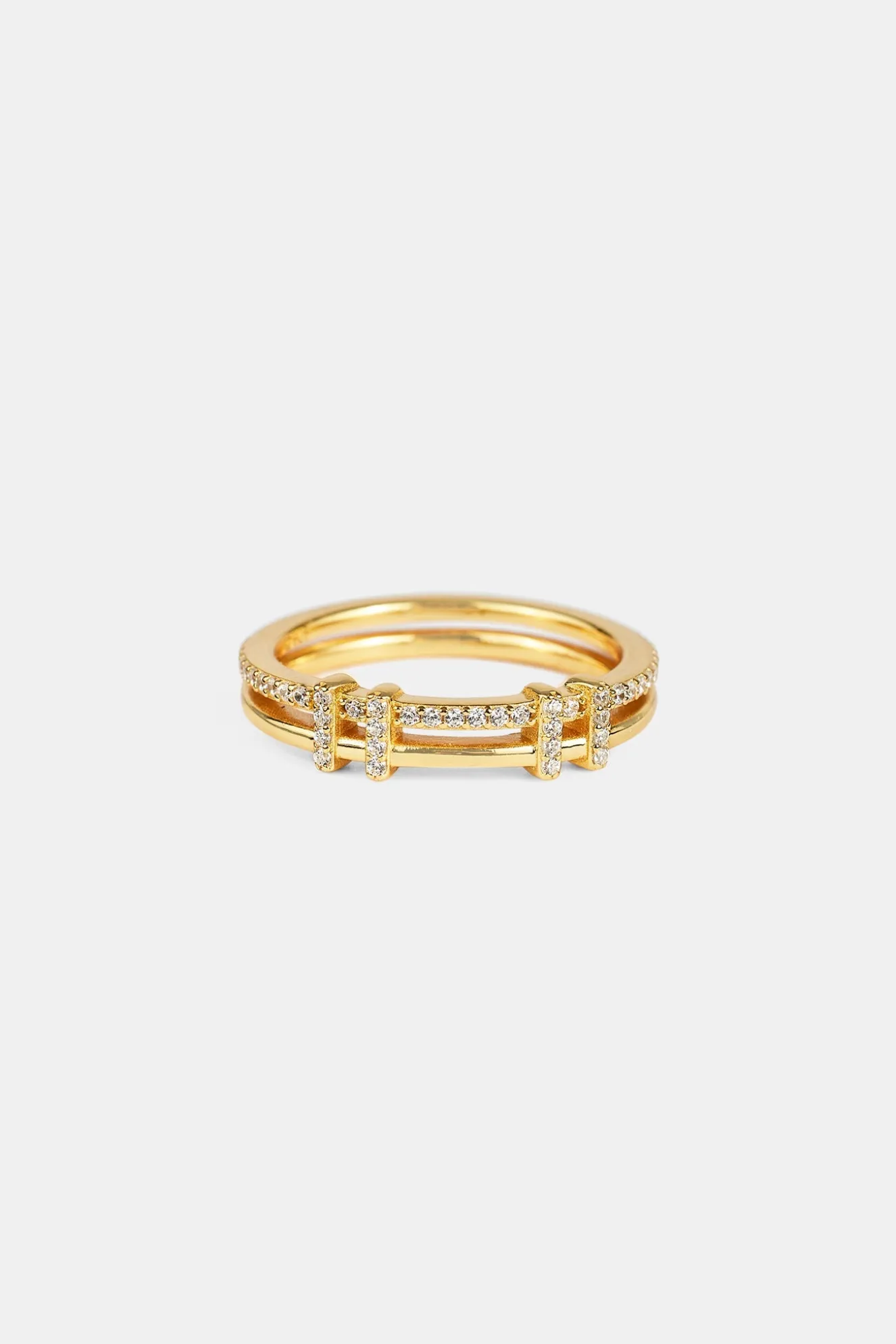 Polished & Iced Double Layered Ring - 5mm