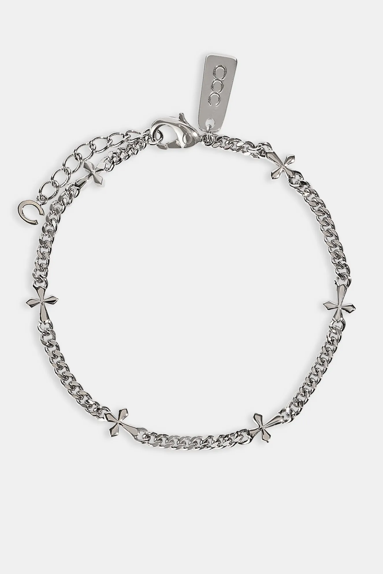 Polished Miami & Cross Bracelet - 3mm - White