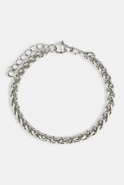 Polished Wheat Link Bracelet - 5mm - White