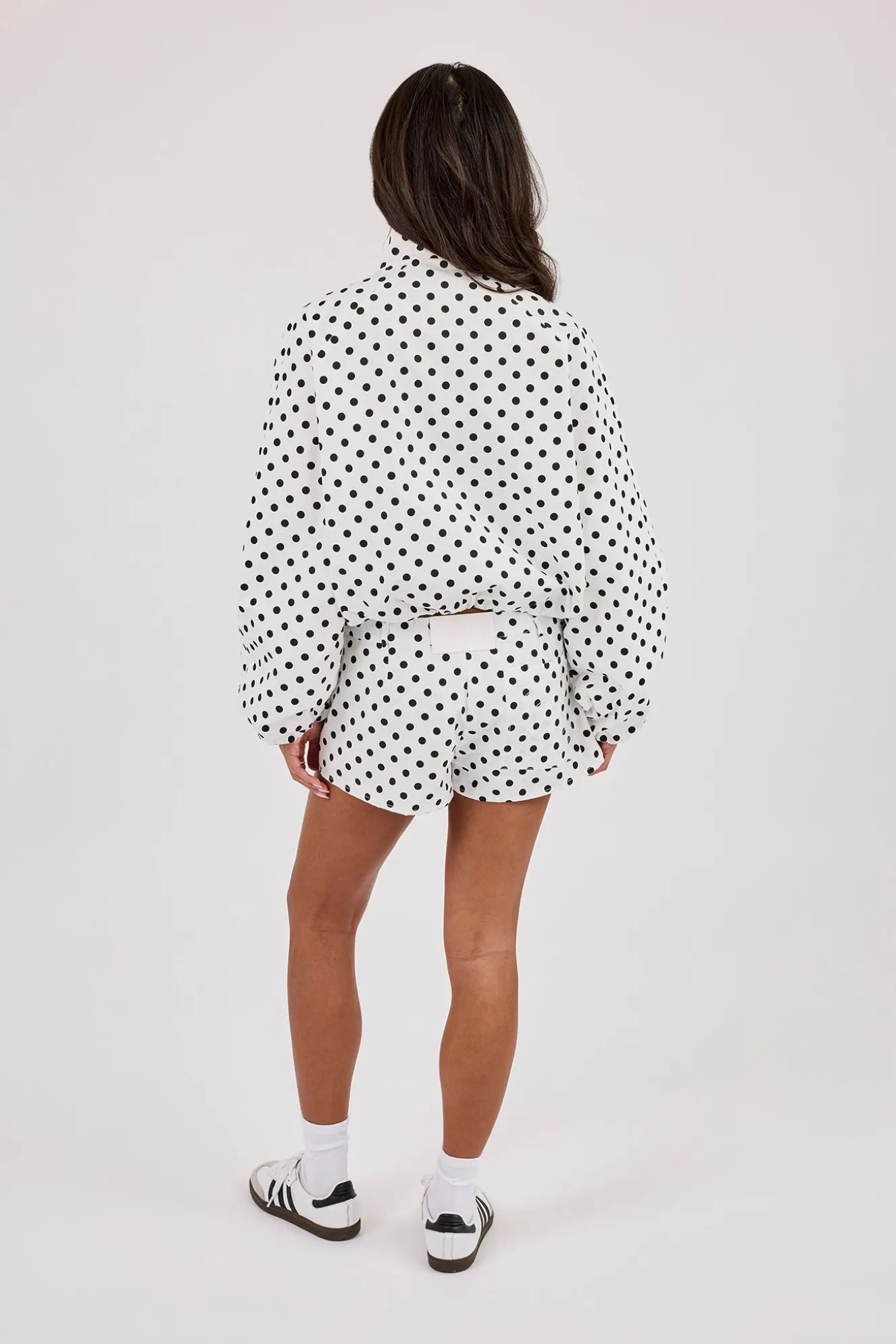Polka Dot Jacket & Mini Short - White