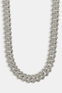 Prong Cuban Link Chain - 19mm - White