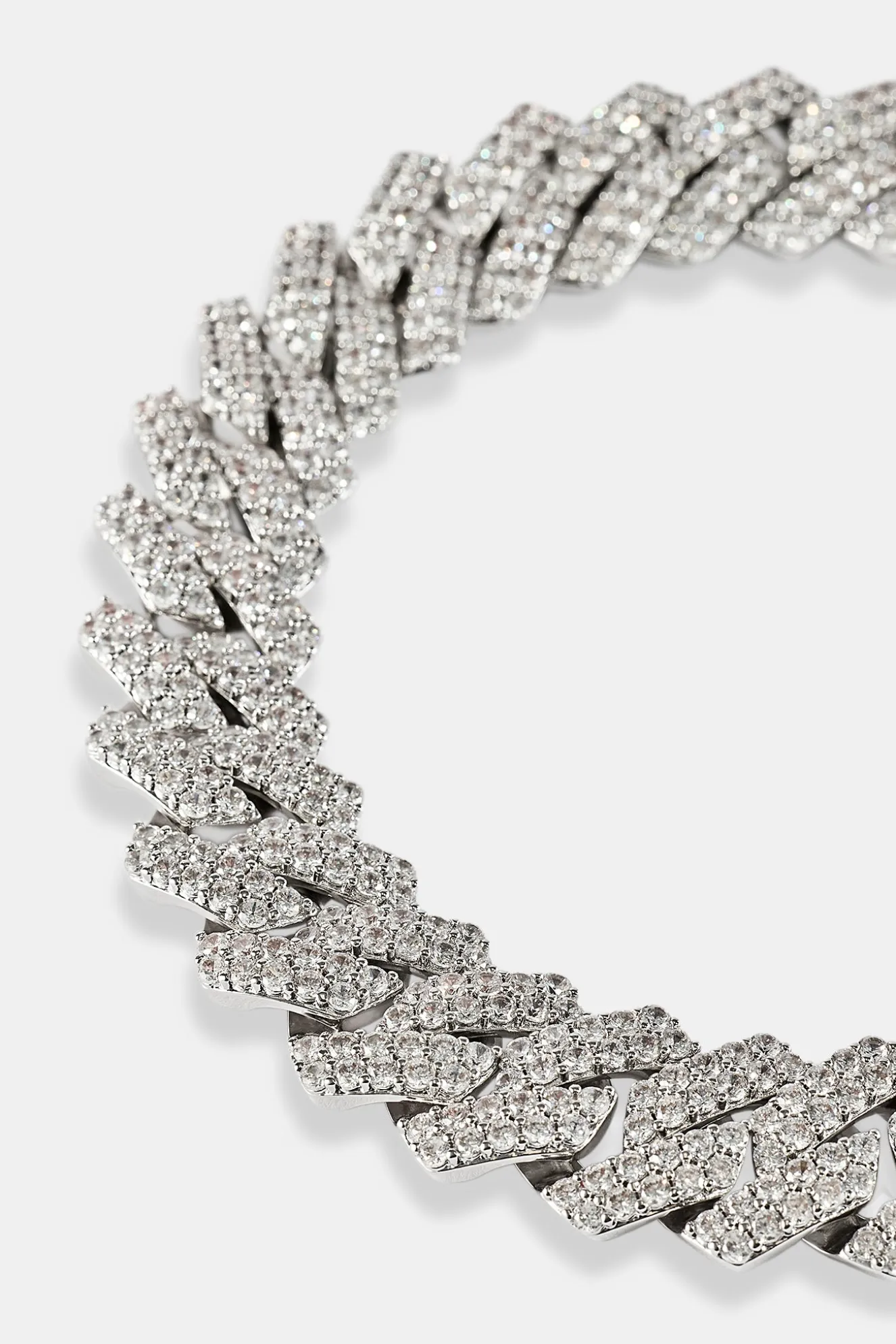 Prong Cuban Link Chain - 19mm - White